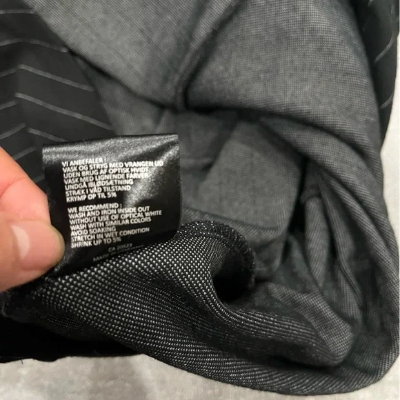 [3/40/US:L]NOR Denmark Black Long Sleeve Asymmetrical Striped Baggy Dress Funky - Picture 5 of 11